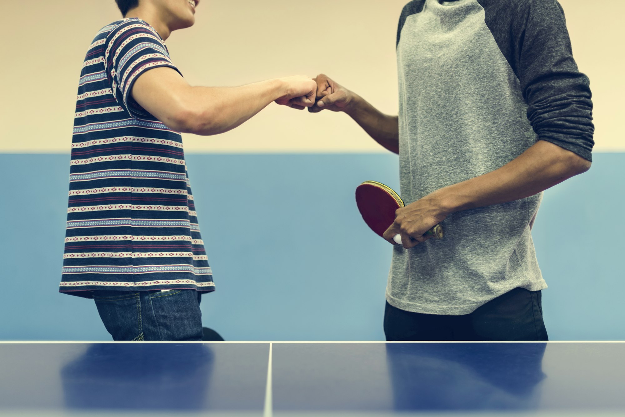 Ping Pong Table Tennis Game Practicing Sport Concept